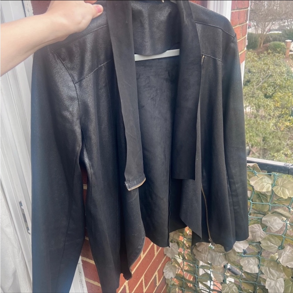 Kingston Black Leather Jacket with Shawl Lapels